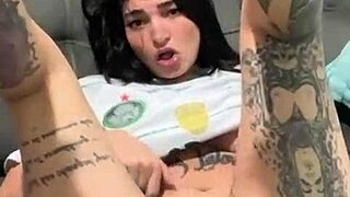 i'm like damn this palmeirense latina with piercings tattoos shows off her wet pussy so hot...