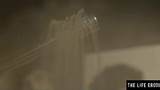 Pounding Tight Asshole with Massive Ice Dildo Deep Inside