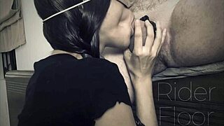 Watch her milk that cock with her mouth while teasing his caged balls!