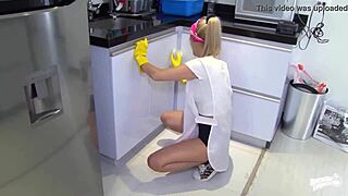 i can't resist this blonde latina maid karla rivera getting smashed hard in the garage
