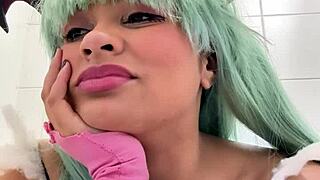 Public toilet farts from gassy bbw cosplayer at halloween con
