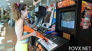 barely legal teen slut 18yo fucks pov hardcore in socks tight wet pussy