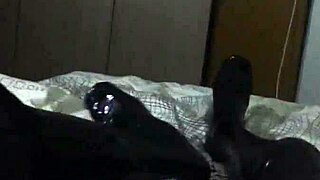 Ever tried latex stockings and gloves for the first time like this fetish slut?