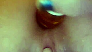 POV Shampoo Bottle Deep in Lk Angela's Tight Ass During Shower Bathing!