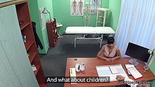 Tanned Brunette Babe Sneaks Hidden Fuck with Doctor in Hospital Room