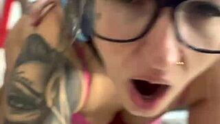 Stepdad pounds stepdaughter's wet pussy on her live video stream