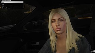 GTA 5 POV: Hooking up with hot lady whore in car for sex game