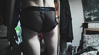 yo, my little bitch gets whipped for playing with her slutty tits then gags on my huge cock