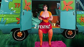 imagine granny carmen as velma dinkley deepthroating then cowgirl riding to creampie in cosplay