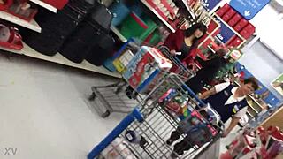 one candid mom shopping unaware of hidden camera