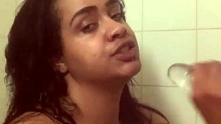 fresh faced slut fucks her ass with dildo in shower 🚿🍑