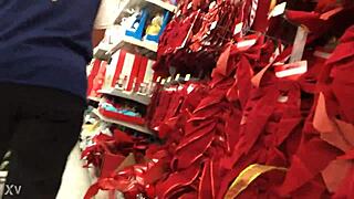 one candid mom shopping unaware of hidden camera