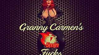 granny licks christmas stick then takes hard dick to orgasm with toys