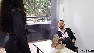 student delinquent rams teacher hard in empty classroom