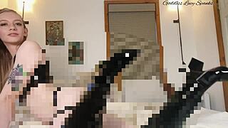 Blonde goddess boot bitch commands your feet worship pov