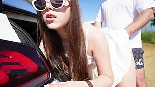 Fucked stranger first date, public blowjob creampie