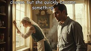 that 50-year-old boss sneaks forbidden fun with his young blonde maid
