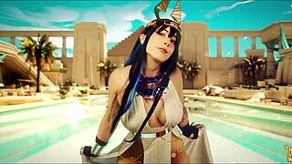 desert goddess moliyredwolf entrances traveler in oiled cowgirl ritual ending with creampie on big tits