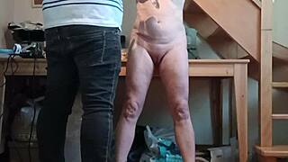 Bound French Maid Chained and Bent Over for Brutal Doggystyle Submission Session