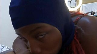 ebony ski mask bitch craves naughty big black dick fun deepthroat cum swallow jhodez1
