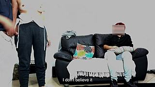 stepdad tests son's girlfriend bent over pussy while he watches humiliated