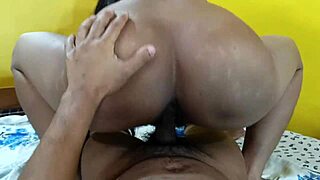 desi housewife with big tits and hairy pussy gets rough fucking from husband in bedroom