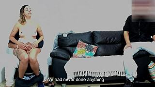 stepdad tests son's girlfriend bent over pussy while he watches humiliated