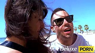 french milf brunette bends for outdoor anal assfucking craving