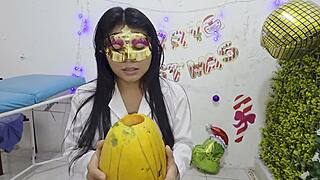 doctors secret checkup method turns into anal sex and papaya trick with her big cock skills