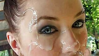 pro chick's face blasted with cum in the garden 💦😍