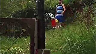 sunbathing turns hot as neighbor fucks me outdoors bareback