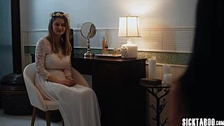 sexy bride bunny colby in wedding dress gets her big boobs and pussy fingered by wet alex coal