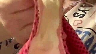 my dirty girlfriend spits cum piss on worn panties and socks just for your fetish