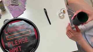 Two lingerie milfs stroke levels in cfnm cum dice contest