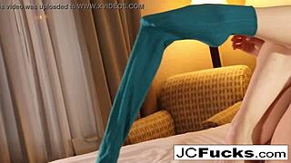 Jayden Cole teases in stockings with endless legs
