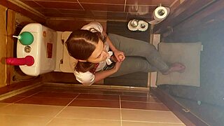 Beautiful girl rams strap-on deep in man's ass amateur homemade domination!