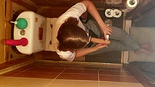 Beautiful girl rams strap-on deep in man's ass amateur homemade domination!