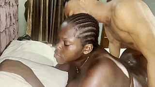 Curvy ebony babe with big ass tits nipples moans screams on monster bbc rough uncensored