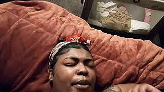 pregnant ebony bbw girlfriend moans hard cumming on monster cock missionary pov
