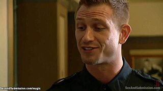 security guards gangbang bound blonde milf with rough anal deepthroat choking squirting submission