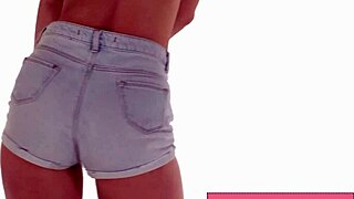 sexy tight jean shorts make her danish ass shake wildly asmr!