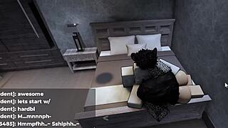 roblox office girl seduces with teasing glances for a steamy late-night hookup