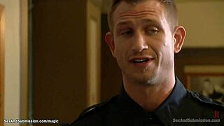 security guards gangbang bound blonde milf with rough anal deepthroat choking squirting submission
