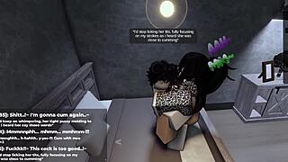 roblox office girl seduces with teasing glances for a steamy late-night hookup