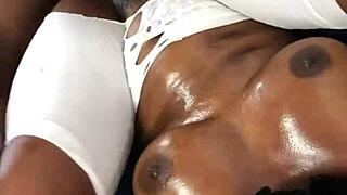 homemade girlfriend gets fucked cowgirl style by muscular black bull in passionate country sala session