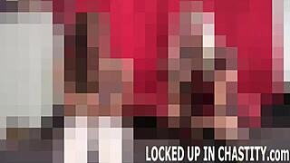i bet we can lock your throbbing cock tight in this tiny cage