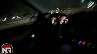 essa novinha drops to suck this negao's big black cock while cruising city car