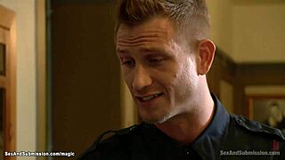 security guards gangbang bound blonde milf with rough anal deepthroat choking squirting submission