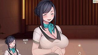 두 번째 방문 때 장난스레 젖꼭지 만지작대다 한 손으로 큰 자지 문질러