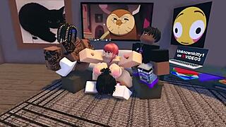 마키마 로블록스 야생 갱뱅에서 블랙킹 세게 당하고 사정